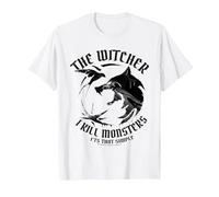 The Witcher I Kill Monsters Maglietta, Uomo, Bianco, 3XL