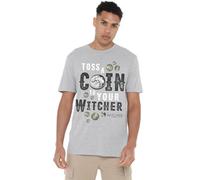 The Witcher Toss A Coin To Your Witcher T Shirt, Heather Grey, XXX-Large, Grigio mélange, 3XL Unisex-Adulto