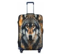 The Wolf Head in Gaze - Copertura protettiva per valigia, resistente, antigraffio, adatta per bagagli da 45,7 a 81,3 cm, Nero , XL