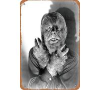 The Wolf Man Poster Stampa artistica - Lon Chaney, Jr. As Lycanthrope! - Poster digitale da parete trasparente - Poster vintage in metallo targa retrò decorazione da parete poster per casa hotel bar