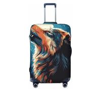 The Wolf Under The Moon - Copertura elastica per valigia, da viaggio, antigraffio, con stampa, Nero , S