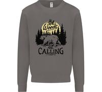 The Woods Calling Camping Trekking Bear Uomo Sweatshirt Jumper