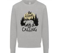 The Woods Calling Camping Trekking Bear Uomo Sweatshirt Jumper