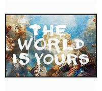 The World Is Yours Word Poster e Stampe Scarface Retro and The Font Painting Canvas Wall Art Picture For Living Room Decor 70x100cm (28x39in) con cornice
