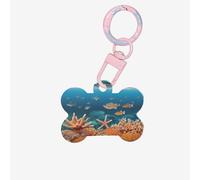 The World of Underwater Animals Medagliette per cani per animali domestici, a forma di osso, in acrilico, perfette per cani e gatti di piccola e grande taglia, carino e funzionale
