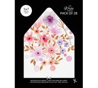 The Write Suppl Watercolor Flowers Envelope Liners Euro Flap 5x7 wit (Tascabile)