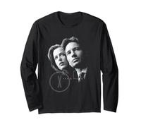 The X-Files Black And White Mulder And Scully Portrait TV Maglia a Manica