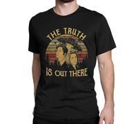 The X Files The Truth Is out There T-Shirts for Men Alien Awesome Cotton Tee Shirt Crewneck Short Sleeve T Shirt Black S
