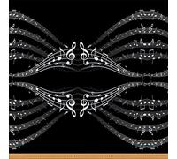 The Yard Music, tessuto decorativo a tema musicale per tappezzeria e progetti fai da te, strisce bianche nere impermeabili per esterni, lunghezza 92 x larghezza 150 cm