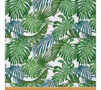 The Yard - Tessuto con foglie tropicali di palma botanica, per sedie, divano, rami di foglie, tessuto per esterni, impermeabile, 2 m, lunghezza 184 x larghezza 150 cm, colore verde blu