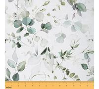 The Yard, tessuto da tappezzeria in stile rustico, con foglie verdi, per sedie, divano, stile botanico, moderno, impermeabile, per tappezzeria e progetti fai da te, 2 metri