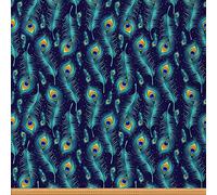 The Yard Tessuto da tappezzeria in tessuto esotico da sogno con piume di pavone, per sedie e progetti fai da te, con piume, in tessuto impermeabile decorativo, lunghezza 184 x larghezza 150 cm,