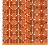 The Yard, tessuto geometrico per sedie, arte astratta moderna anni '70 vintage metà secolo, moderno tessuto impermeabile per esterni, 1 m, lunghezza 92 x larghezza 150 cm, arancione