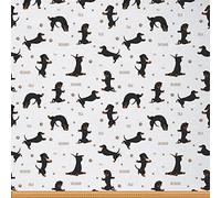 The Yard, tessuto per tappezzeria per cani da yoga per sedie, tessuto per amanti dei cuccioli di cartone animato per progetti fai da te, tessuto per esterni, 3 m, lunghezza 276 x larghezza 150 cm,