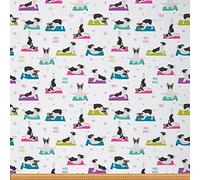 The Yard - Tessuto per tappezzeria sportiva con bulldog francesi, tessuto fai da te per sedie, rosa viola, uso esterno, 92 x 150 cm, 92 x 150 cm