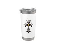 The Yellow Shine Diamonds Silver Cross Bicchiere termico in acciaio inox doppia parete
