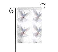 The YYHWHJDE Il piccione bianco impeccabile Immagine dimensioni precise di questa bandiera da giardino è 30,5 x 45,7 cm, che è un rapporto dorato accuratamente progettato. Si adatta perfettamente alla