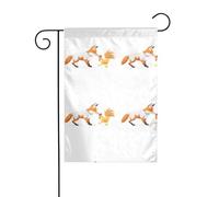 The YYHWHJDE La volpe che ha rubato il pollo Le dimensioni precise di questa bandiera da giardino sono 30,5 x 45,7 cm, che è un rapporto dorato accuratamente progettato. Si adatta perfettamente alla