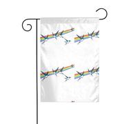 The YYHWHJDE Swallows flying in the rainbow Immagine dimensioni precise di questa bandiera da giardino è 30,5 x 45,7 cm, che è un rapporto dorato accuratamente progettato. Si adatta perfettamente alla