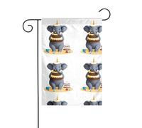 The YYHWHJDE The Elephant has a huge cake Immagine dimensioni precise di questa bandiera da giardino è 30,5 x 45,7 cm, che è un rapporto dorato accuratamente progettato. Si adatta perfettamente alla