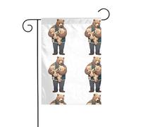 The YYHWHJDE The friendly bear family Picture dimensioni precise di questa bandiera da giardino è 30,5 x 45,7 cm, che è un rapporto dorato accuratamente progettato. Si adatta perfettamente alla