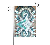 The YYHWHJDE White pavone with open screen Picture precise size of this garden flag is 30,5x45,7 cm, che è un rapporto aureo accuratamente progettato. Si adatta perfettamente alla stragrande