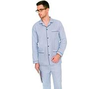 THEAILATI Pigiama Uomo Flanella Aperto avanti W-607 Diplomat-Blu Scuro-L