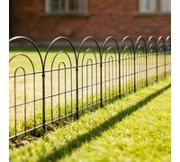 Thealyn Recinzione da giardino in metallo, 60 cm di altezza x 33 cm di larghezza (10 pannelli, lunghezza totale 3,3 m), recinzione decorativa per esterni, recinzione per cani, aiuole, cortili