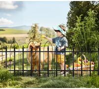 Thealyn Recinzione decorativa da giardino in metallo, pieghevole, recinzione paesaggistica per cani, animali domestici, aiuole, cortile, barriera per animali domestici (61 x 61 cm)