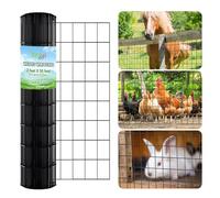 Thealyn Rete metallica da giardino 2 piedi x 50 piedi (0,6 m x 15,2 m) da utilizzare con fori da 3 piedi, fori da 5 cm x 7,5 cm, recinzione in rete a caldo, 2 mm filo saldato rivestito in PVC, rete