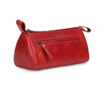 TheAntiq Beauty case in pelle rossa da donna, borsa per trucchi in pelle, piccola borsa per cosmetici da viaggio, custodia per trucchi fatta a mano per borse, graziosa trousse essenziale per il trucco