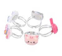 Theaque 1 scatola di anelli per bambini a forma di gatto, per far finta di giocare e vestire, gioielli per bambini, Tessuto