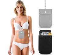 Theaque 2 pezzi da viaggio per reggiseno da donna, portafoglio nascosto per reggiseno, borseggiatore, a prova di borseggio, cintura per denaro, tasca da viaggio segreta, portafoglio da viaggio per