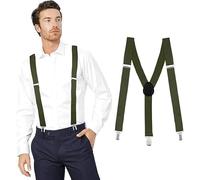 Theaque Bretelle regolabili da uomo con cinghie elastiche Y-Back, bretelle da trekking sotto i vestiti, Verde scuro, 1