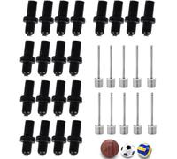 Theaque Confezione da 30 aghi per pompa da pallacanestro, adattatori per gonfiaggio dell'aria, kit di ugelli per valvola di gonfiaggio, kit di ricambio per palloni da calcio, sport, pallavolo, rugby,