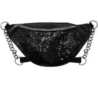 Theaque Marsupio con paillettes luccicanti, con cintura regolabile, per donne e ragazze, Nero , Classico