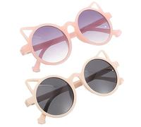 Theaque Occhiali da sole a forma di gatto per bambini, occhiali da sole a forma di gatto, occhiali da sole per attività estive in spiaggia per feste in spiaggia, rosa, bianco