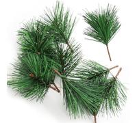 Theaque Piccoli rami di pino verde finto, rametti di pino verde, picconi artificiali di pino verde, per ghirlande natalizie, decorazioni per la casa, le vacanze e il giardino (30)