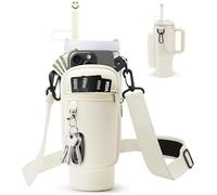 Theaque Stanley Cup - Borsa porta bottiglie d'acqua per bicchiere Stanley da 1,18 l, con tasca per telefono, custodia portabottiglie con tracolla regolabile e copertura per cannuccia, accessori