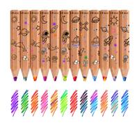 ThEast Matite colorate per bambini, 12 matite arcobaleno vibranti per bambini dai 2 ai 4 anni, pastelli esagonali corti con temperamatite, accessori artistici multicolore, regali di compleanno per