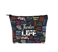 Theatre Life Gift Theatre Life Makeup Bag Drama Attore Attrice Stage Performer Artista Musicale Regalo Cerniera Sacchetto Regalo per gli amanti del teatro