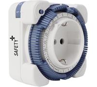 Theben 0260833 - Timer 26 Safety-Plus, interruttore meccanico per prese, timer analogico, programma giornaliero, maggiore protezione da contatto, per cameretta dei bambini, asilo, scuola