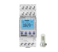 Theben 1220130 LUNA 122 top3 RC AL - Interruttore crepuscolare a 2 canali con sensore di luce esterno, interruttore settimanale integrato, ingresso esterno