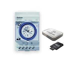 Theben 1610011 SYN 161d Timer analogico con motore sincrono e programma giornaliero + scheda micro SD Avantrado 64 GB (classe 10, U3) + adattatore