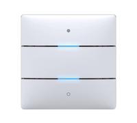 Theben 4969232 iON 102 KNX sensore tasto, pulsante con 2 pulsanti e 2 LED di stato e sensore di temperatura integrato I commutazione, oscuramento, persiana, contatore, controllo colore, ecc.
