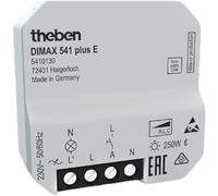 Theben 5410130 DIMAX 541 plus E dimmer a incasso R/L/C pulsante 250 W LED | a incasso, rilevamento automatico del carico, 250 W LED, comando a pulsante, memoria, funzione sonno, formato compatto