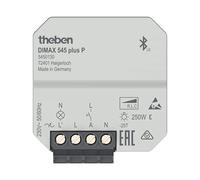 Theben 5450130 DIMAX 545 plus P dimmer universale a incasso R/L/C 250 W LED | incasso, riconoscimento carico automatico, Bluetooth LE, App iOS/Android, funzioni Astro, scene, memory, ON/OFF soft