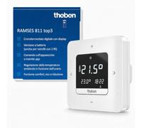 Theben 8119200 RAMSES 811 top3 cronotermostato digitale a batteria | termostato ambiente, comando dispositivo/app, Bluetooth BLE, Display, 3 programmi settimanali, durata impulso, Eco, riduzione