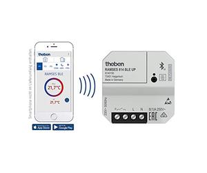 Theben 8140150 RAMSES 814 BLE UP cronotermostato digitale App | termostato ambiente, a incasso, Bluetooth, sensore temperatura incluso, completamente nascosto sotto placca cieca