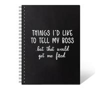 THEBESTU Things I'd Like To Tell My Boss - Taccuino a spirale vuoto, 160 pagine, con frasi divertenti, sarcastico, lavoro, bavaglio per colleghi d'ufficio, regali unici per capo, regali umoristici per